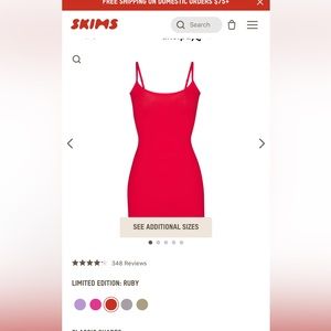 NWT Skims Fits Everyone Slip Dress- Ruby